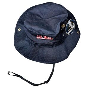 Top Of The World  Ole Miss Bucket Hat Navy NWT Adjustable Strap